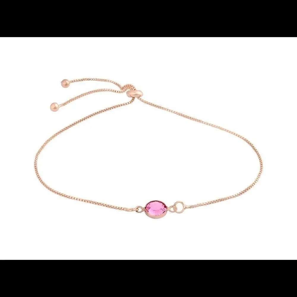 Swarovski pull tie channel bracelet rose plated